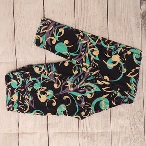 Lularoe OS NWOT Leggings Black multi-colored
